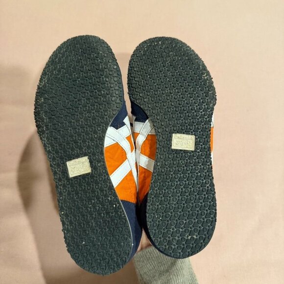 Onitsuka Tiger Unisex Serrano Peacoat White Orange Sneakers Size 6.5 - Picture 7 of 9